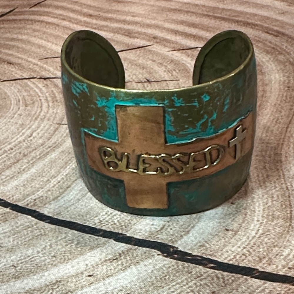 Blessed Copper Cuff Bracelet Handmade - Picture 3 of 5